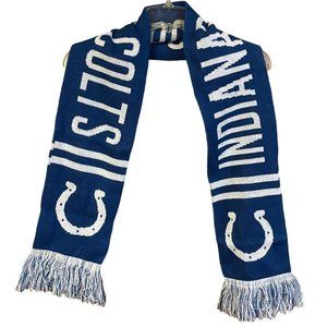 Indianapolis Colts NFL Acrylic Winter Scarf Unisex One Size Blue White Horseshoe